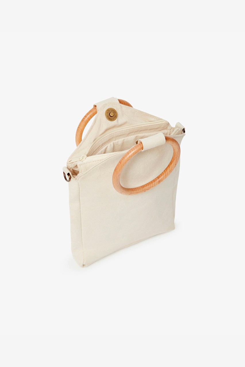 SHELL BAG WITH WOODEN HANDLE 2