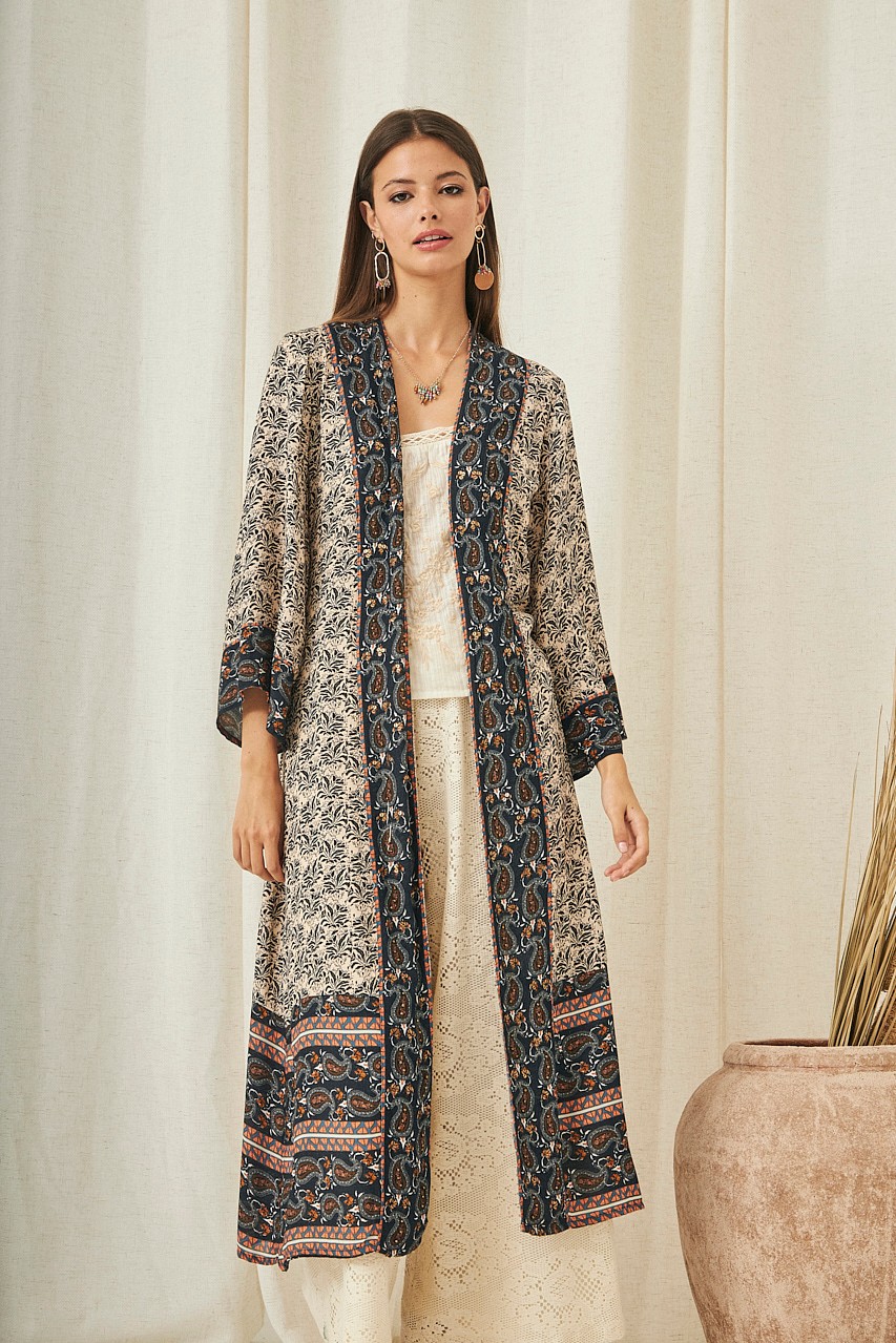 PAISLEY PRINT KIMONO