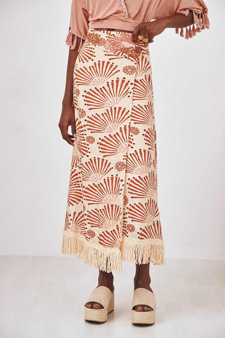 PRINTED MIDI PAREO SKIRT 1