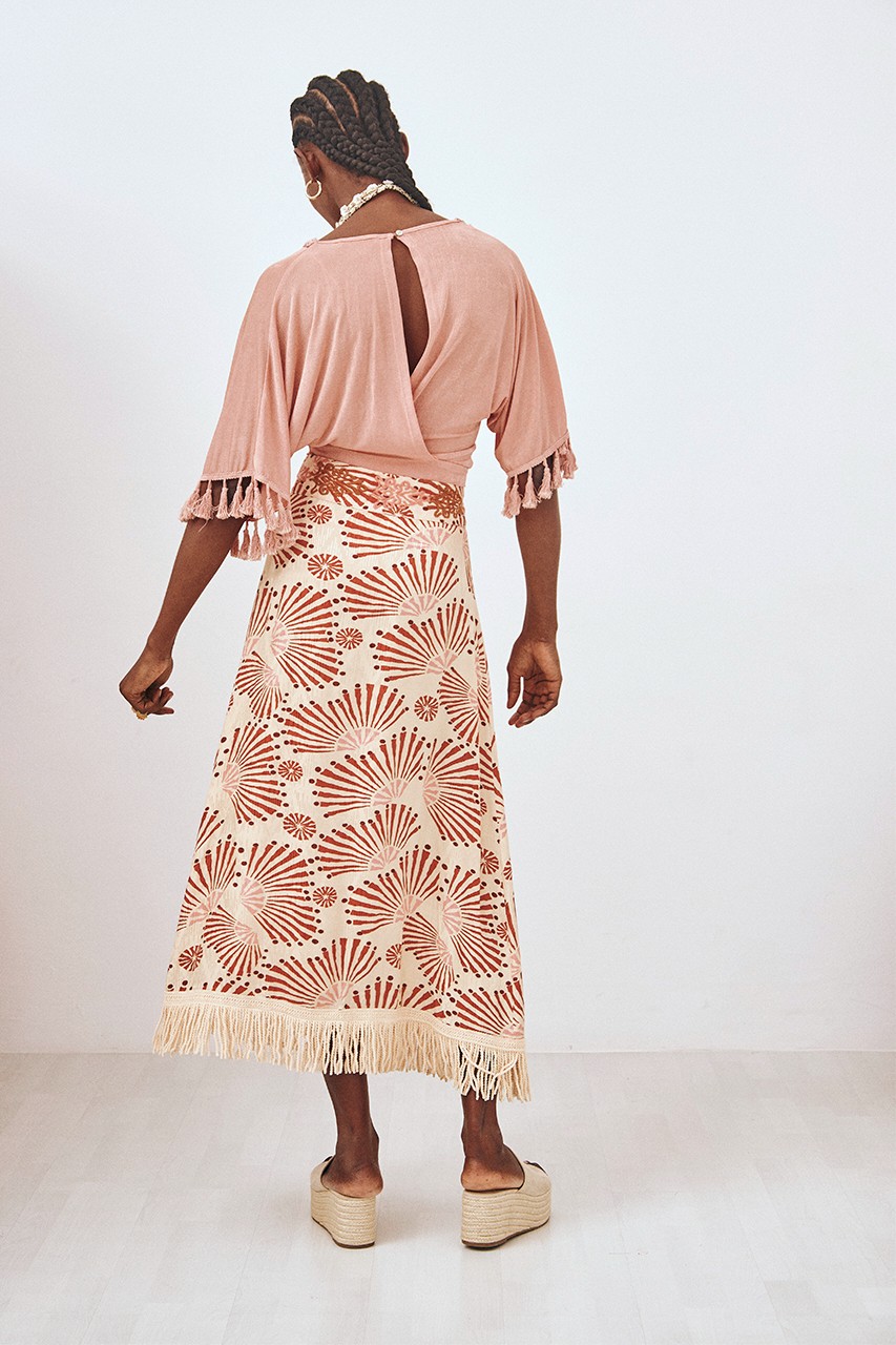 PRINTED MIDI PAREO SKIRT 4