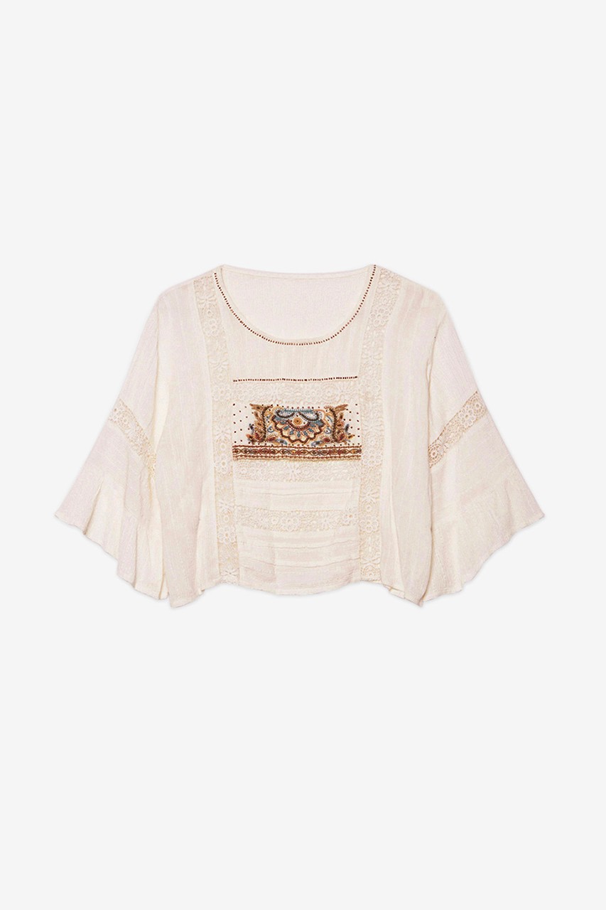 EMBROIDERED 3/4 SLEEVE BLOUSE 4