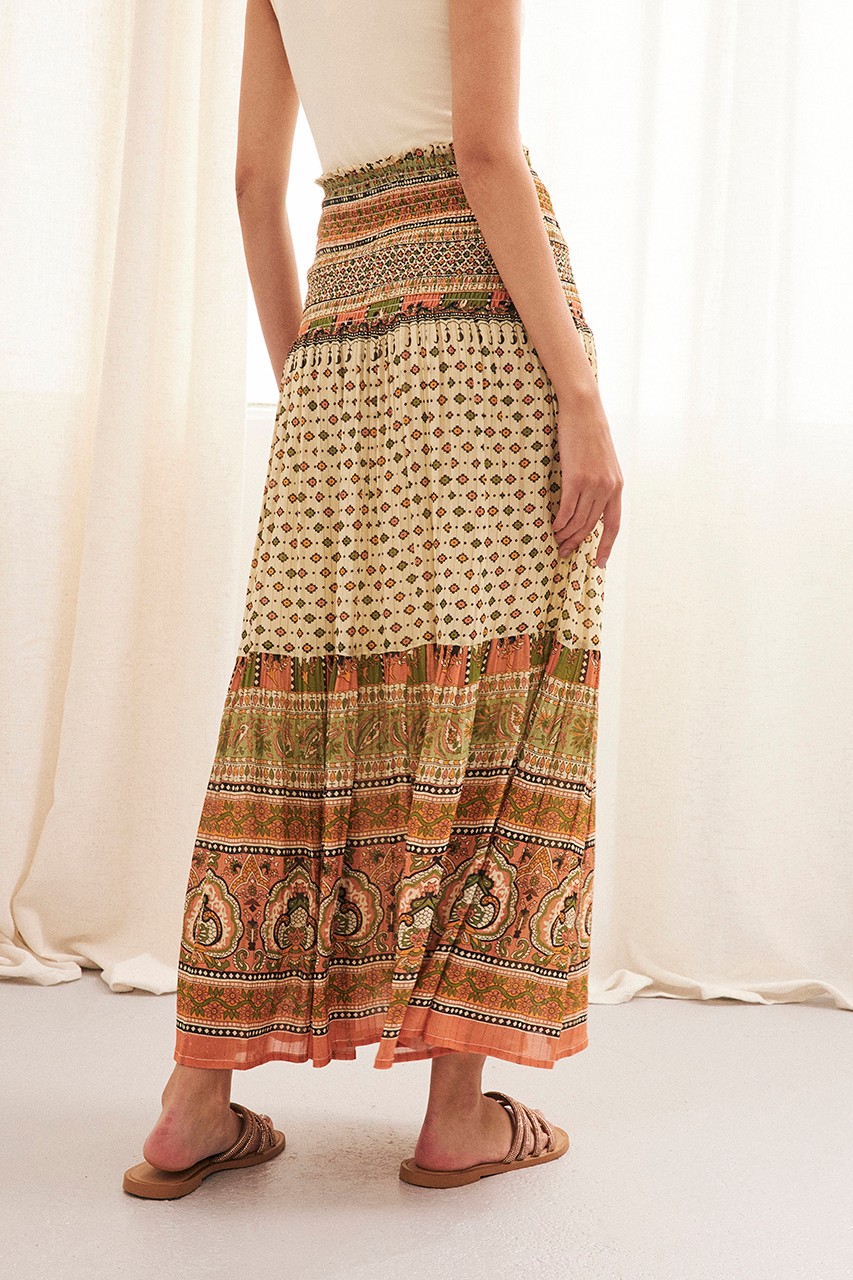 LONG PRINTED COMBI DRESS