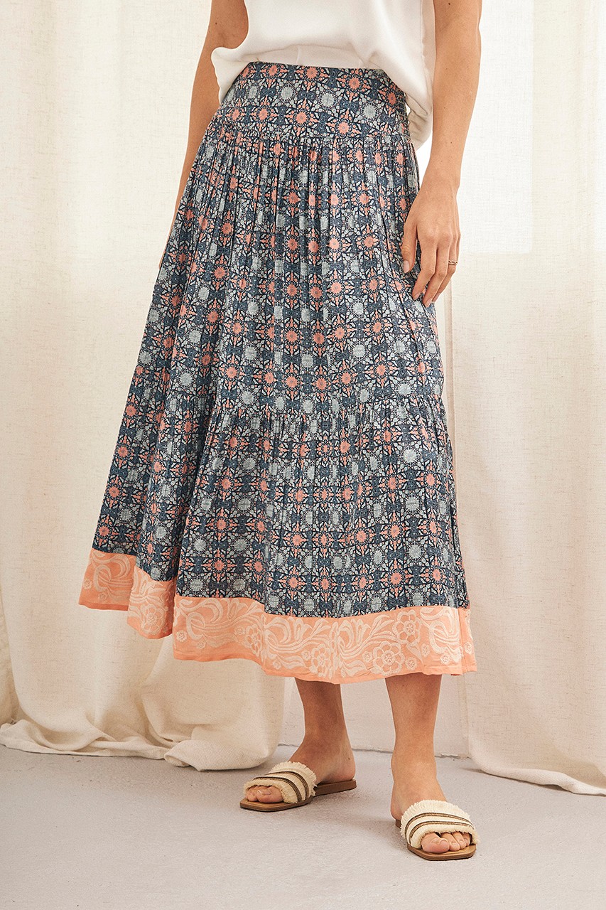 PRINTED MIDI SKIRT