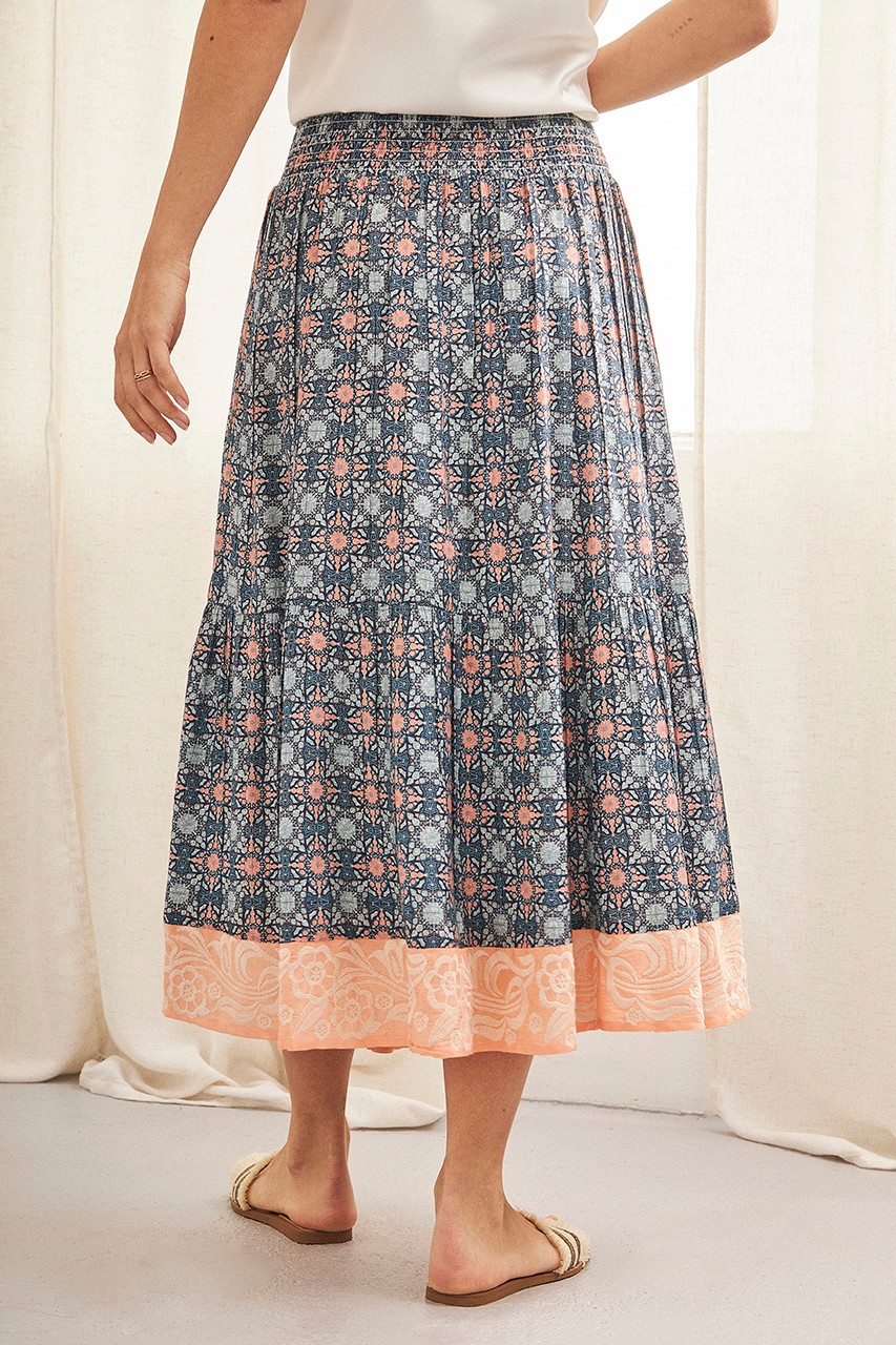 PRINTED MIDI SKIRT