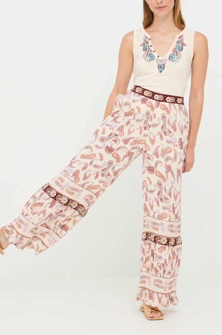 WIDE PAISLEY TROUSERS