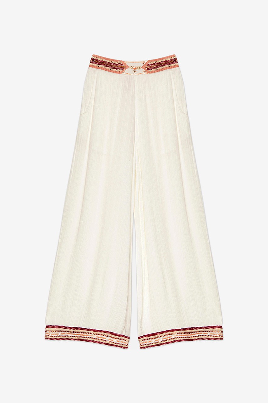EMBROIDERED PALAZZO TROUSERS 5