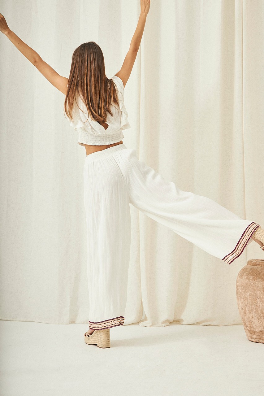 EMBROIDERED PALAZZO TROUSERS 4