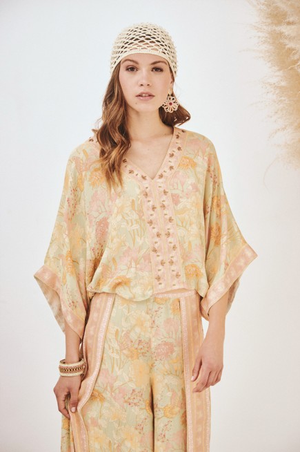 BUTTERFLIES CROPPED BLOUSE