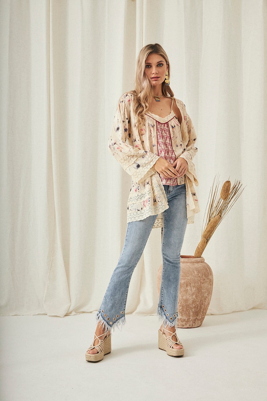 ROMANTIC PRINTED KIMONO