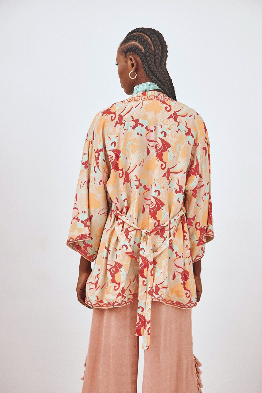 EMBROIDERED PRINTED KIMONO 2