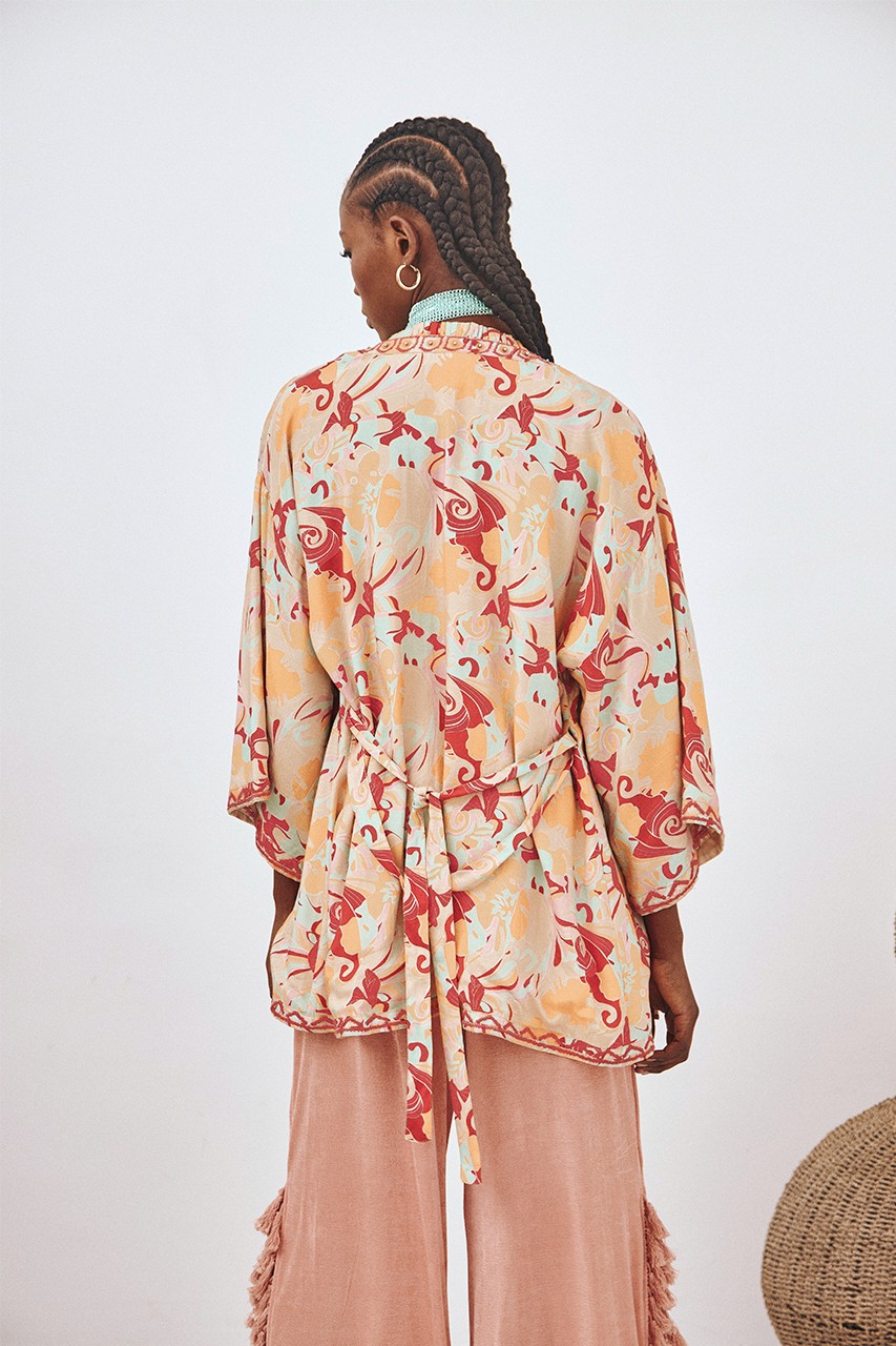 EMBROIDERED PRINTED KIMONO 3