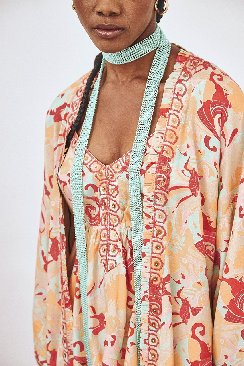 EMBROIDERED PRINTED KIMONO 4