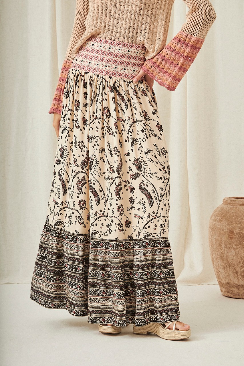 LONG SKIRT COMBI PRINTS