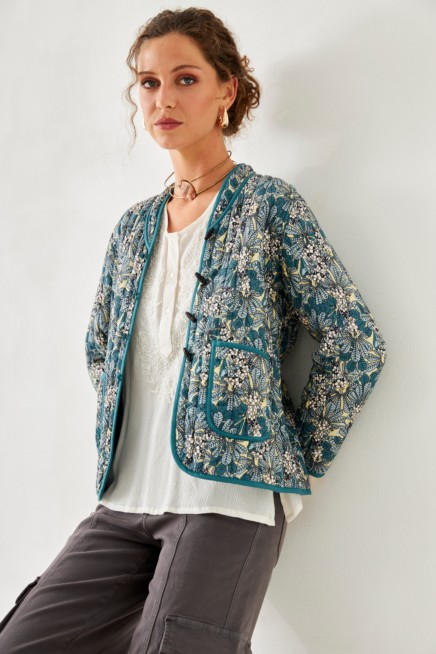 CHAQUETA ACOLCHADA ESTAMPADO BOTÁNICO