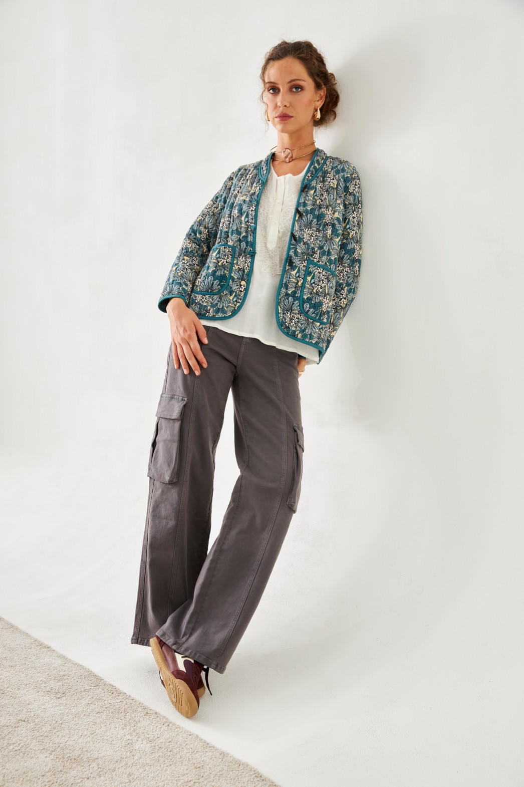 BOTANICAL PRINT QUILTED JACKET 1