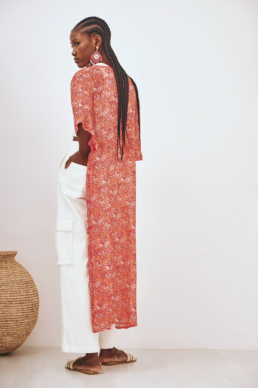 LONG LUREX PRINTED KIMONO 1