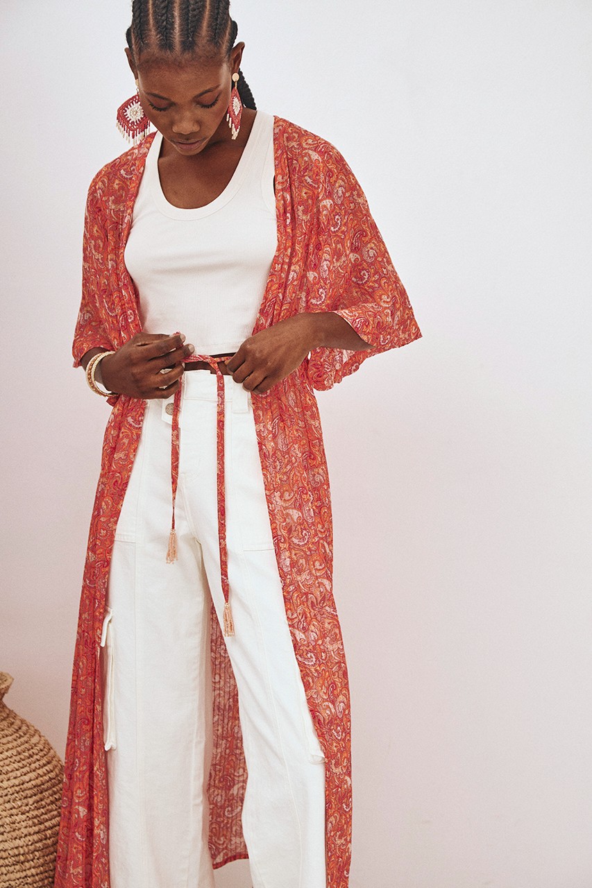 LONG LUREX PRINTED KIMONO 2