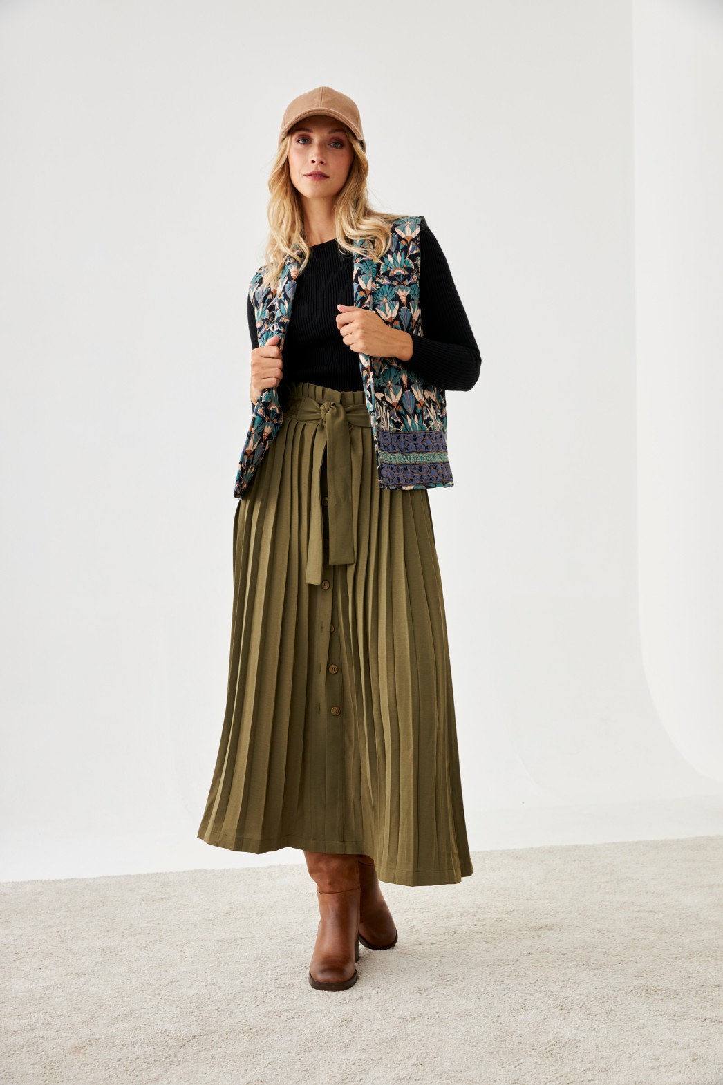 PRINTED QUILTED RAYON VEST 1