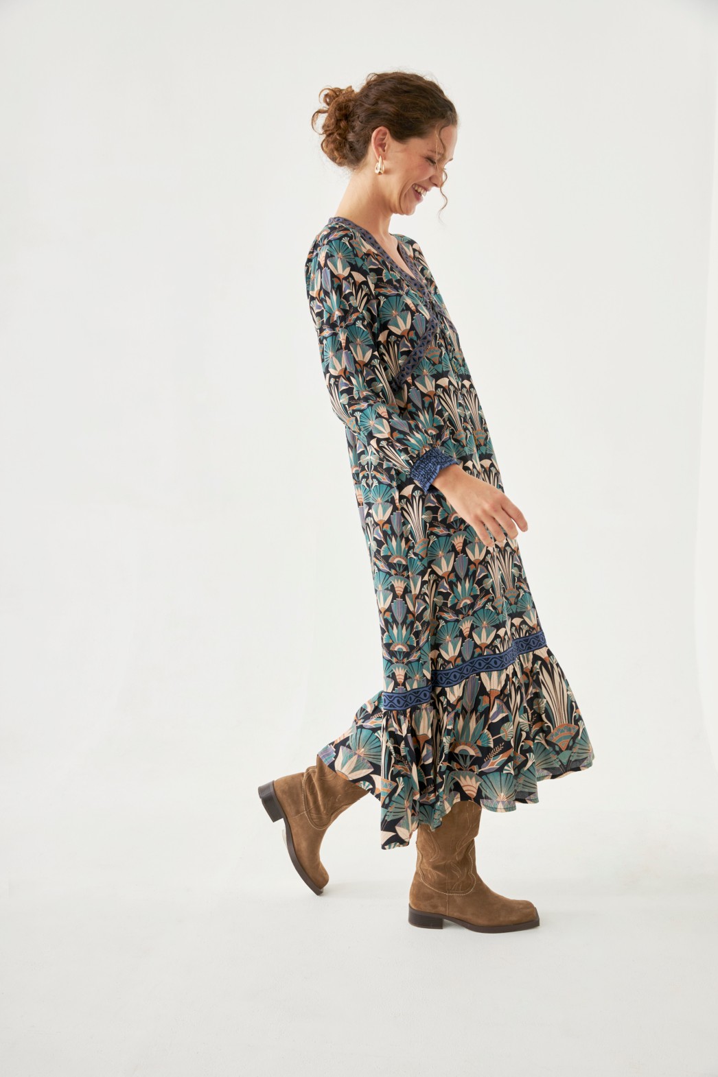 EMBROIDERED RIBBONS PRINTED DRESS 1