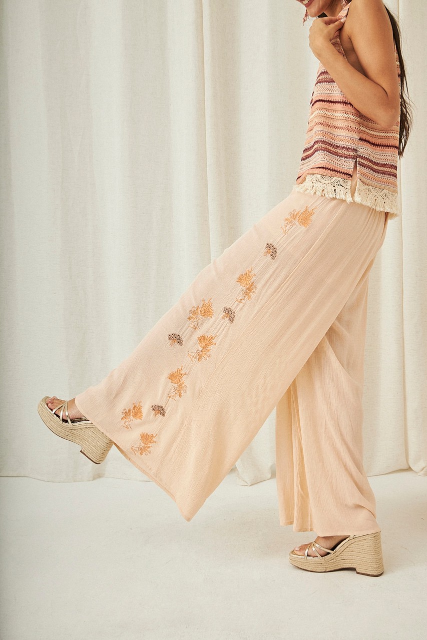 WIDE LEG EMBROIDERED TROUSERS 2