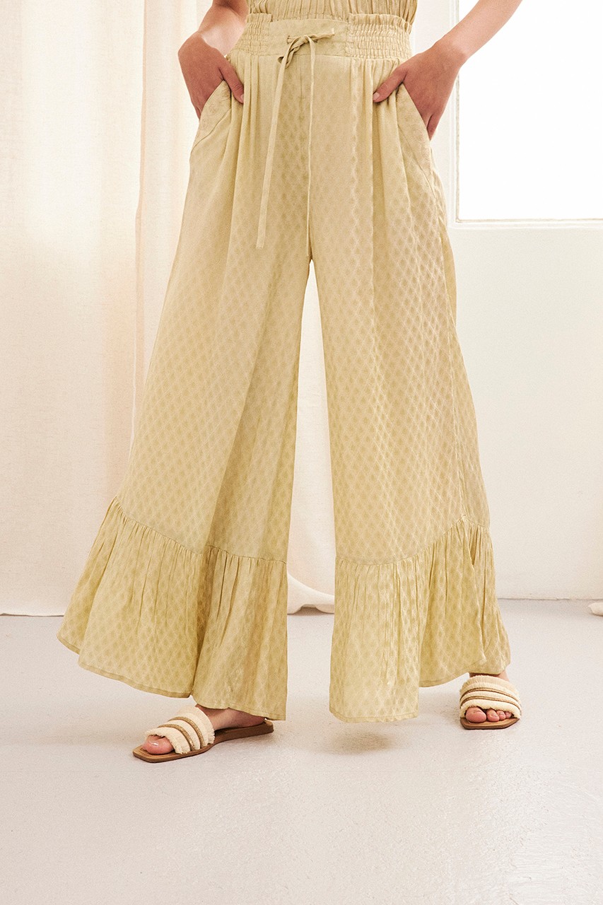 WIDE LEG RUFFLE TROUSERS