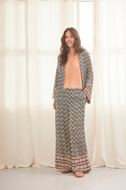 WIDE LEG PRINTED TROUSERS