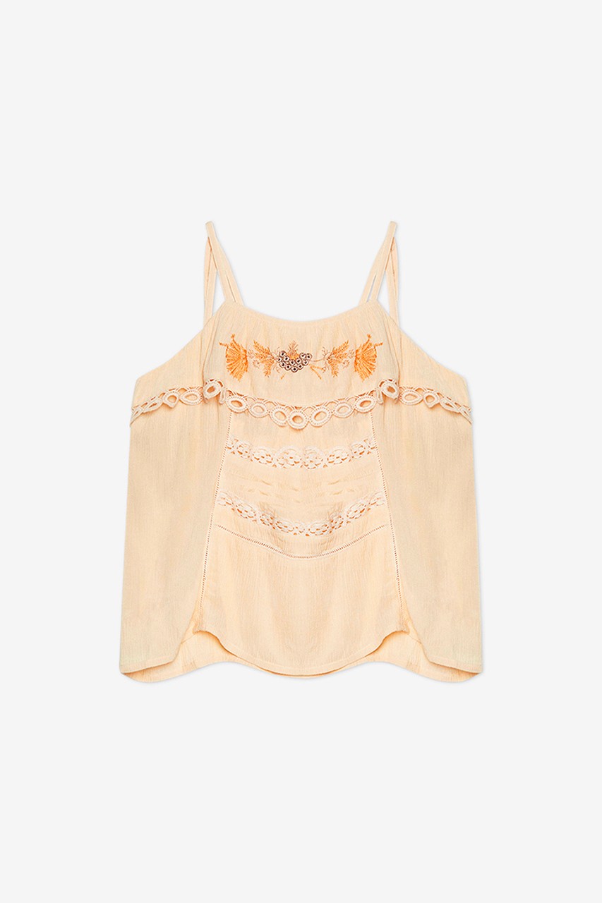 EMBROIDERED STRAPS TOP
