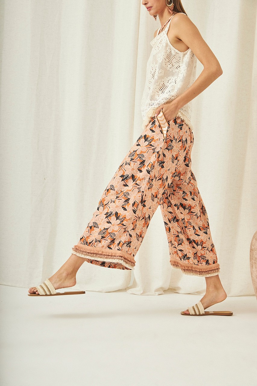 FLORAL PRINT PALAZZO TROUSERS 1