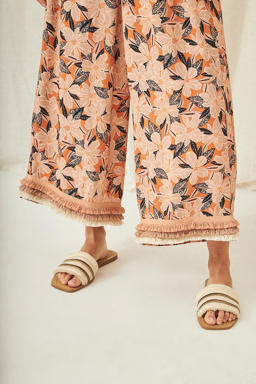 FLORAL PRINT PALAZZO TROUSERS 2