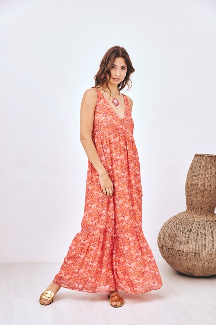 PAISLEY PLEATED DRESS
