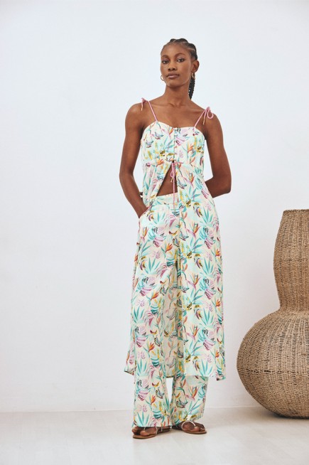 PRINTED STRAIGHT TROUSERS