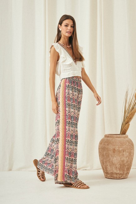 CROCHET PRINTED TROUSERS