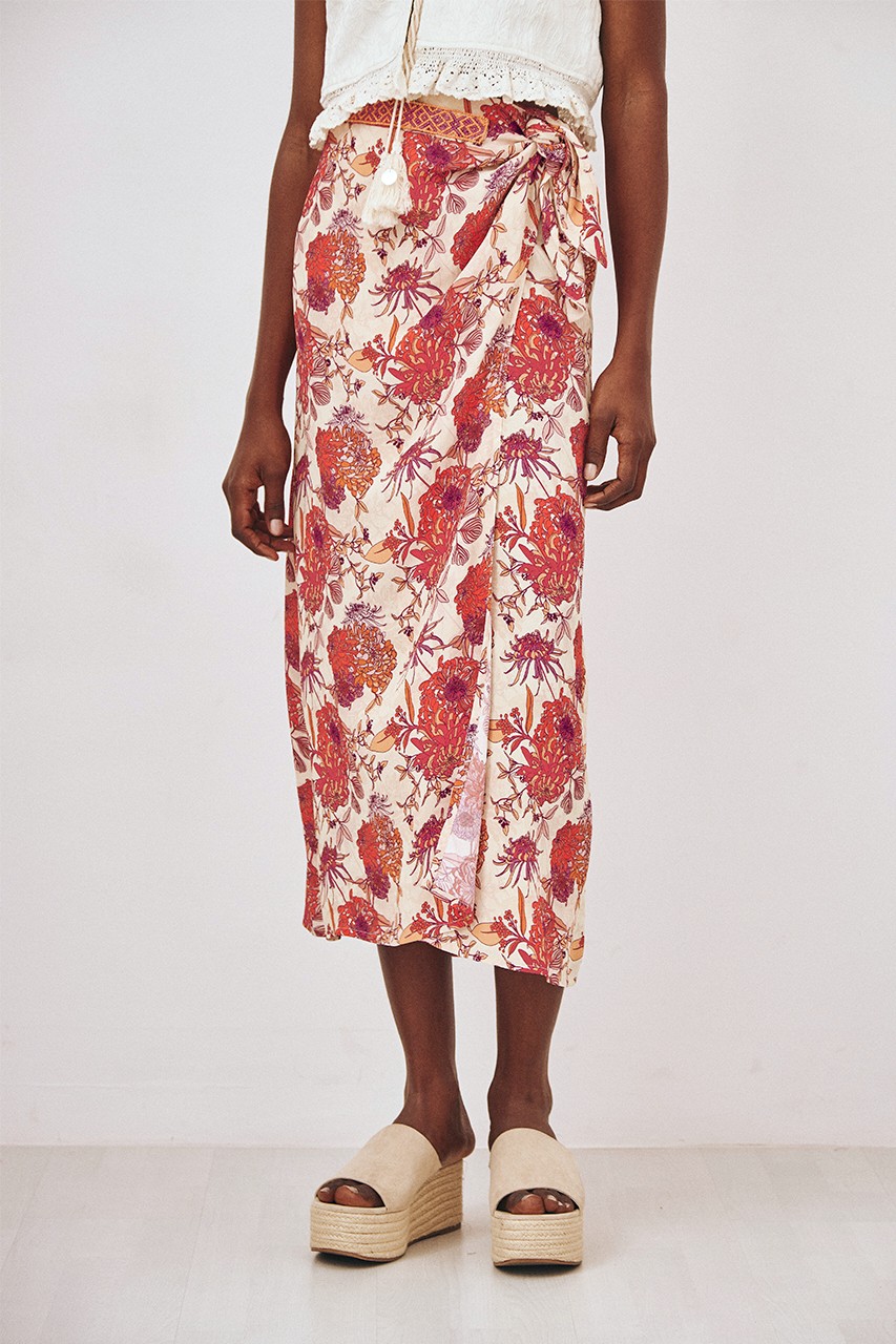 PRINTED MIDI PAREO SKIRT 2
