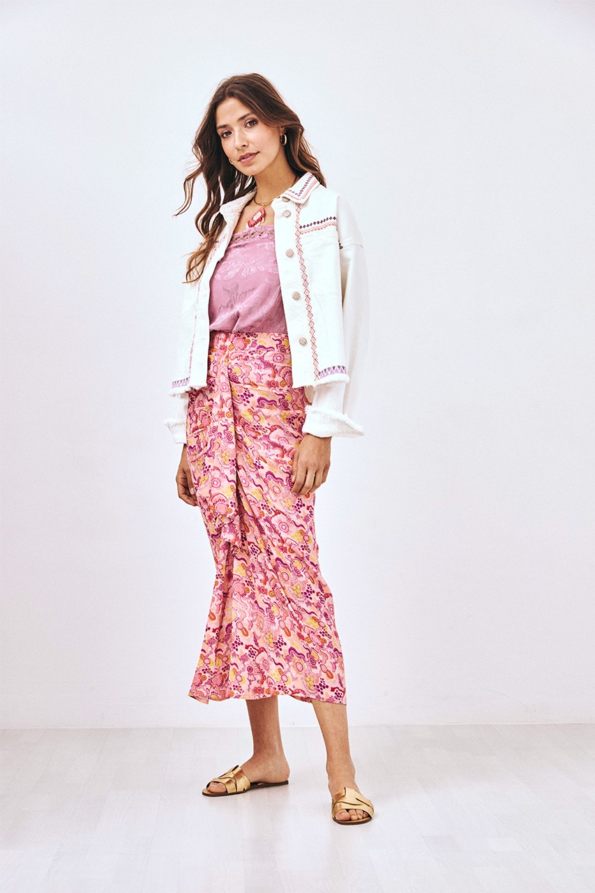 PRINTED DRAPED SKIRT 1