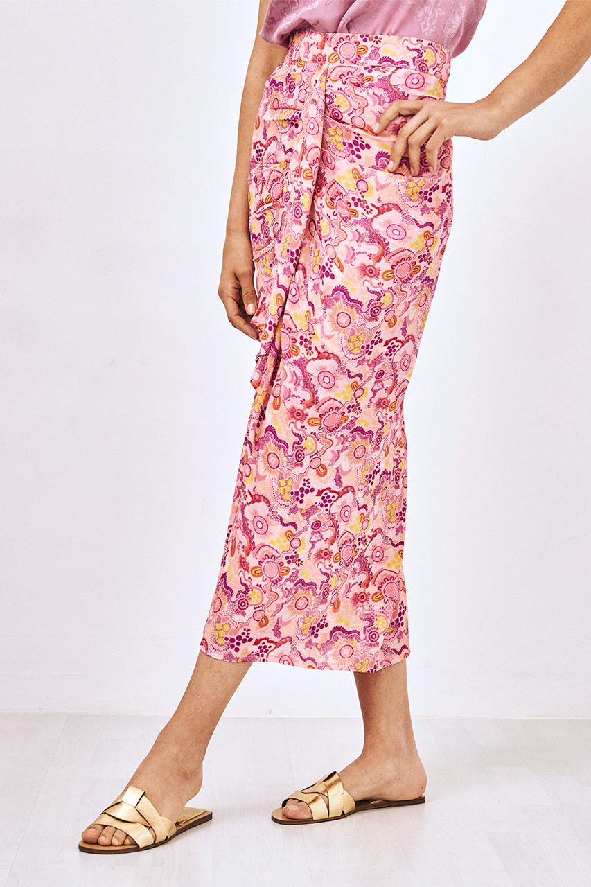 PRINTED DRAPED SKIRT 3