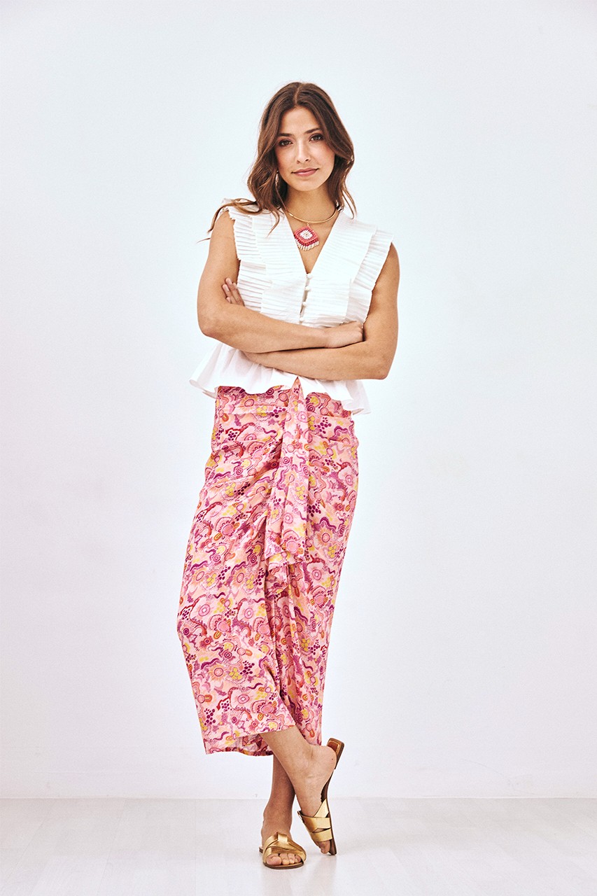 PRINTED DRAPED SKIRT 5