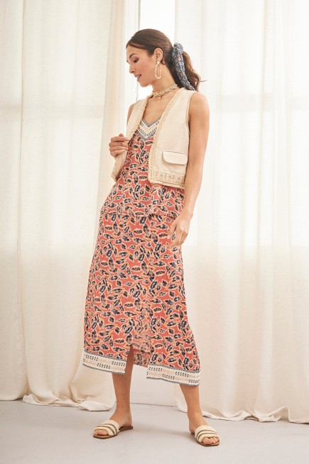 PRINTED MIDI SKIRT