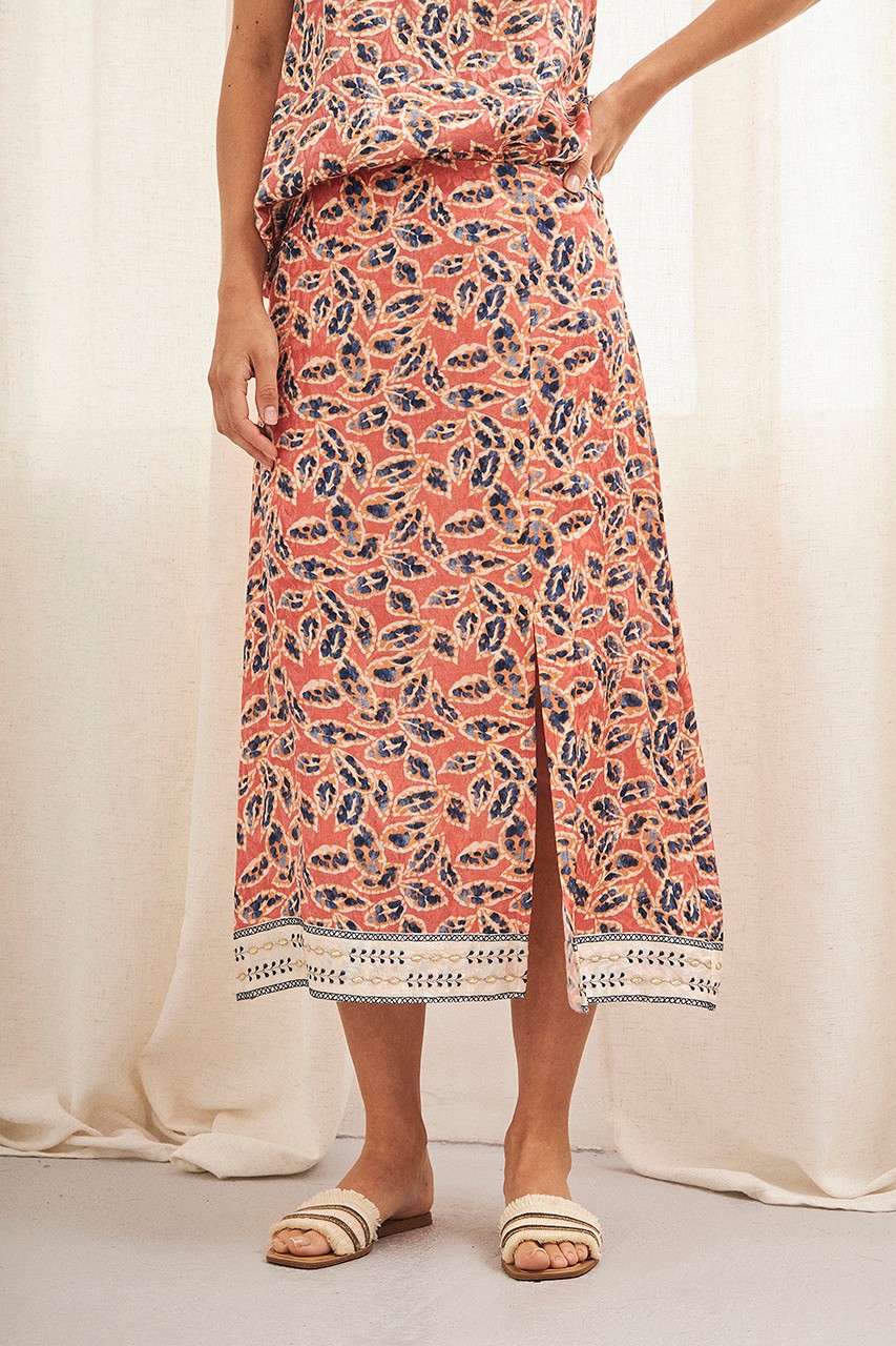 PRINTED MIDI SKIRT