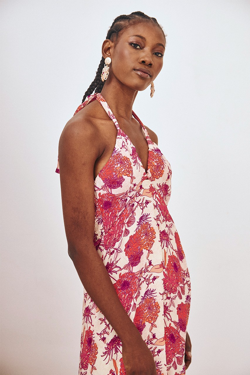 FLOWERS HALTER DRESS 1