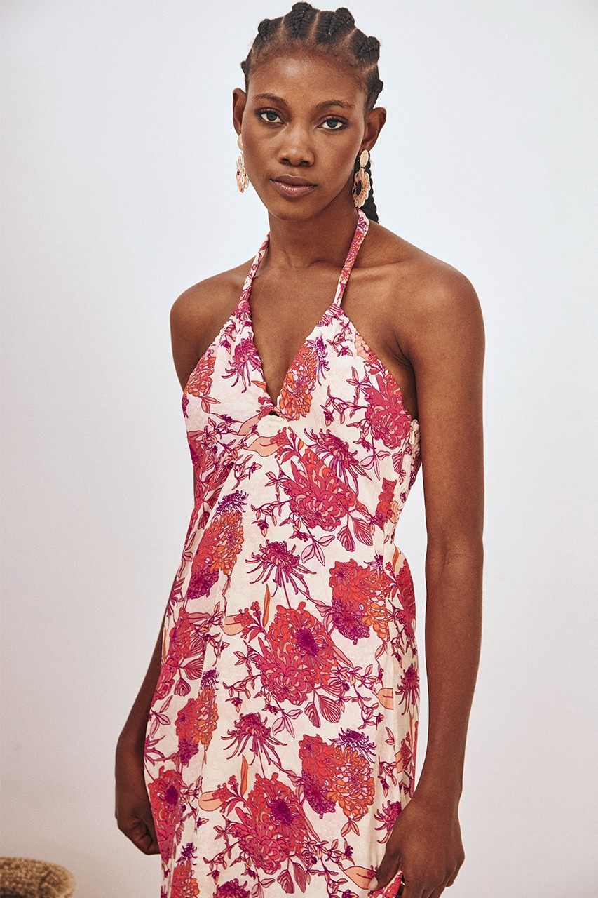 FLOWERS HALTER DRESS 2