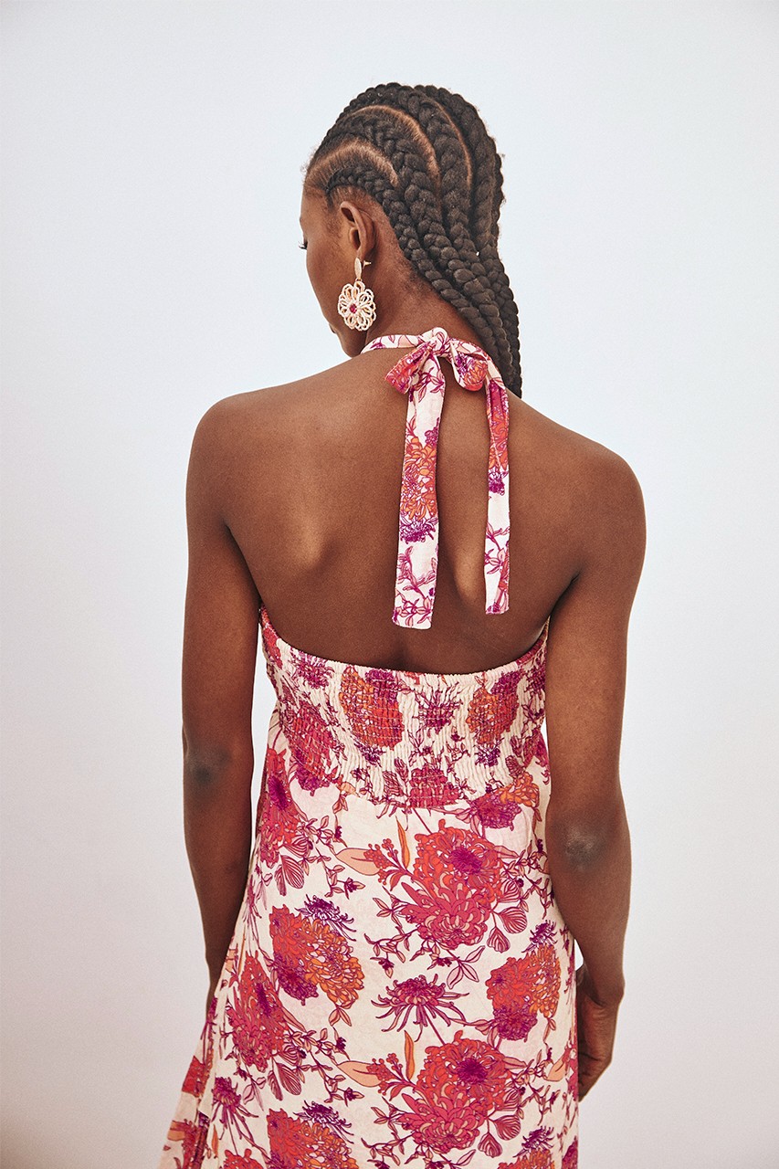 FLOWERS HALTER DRESS 3