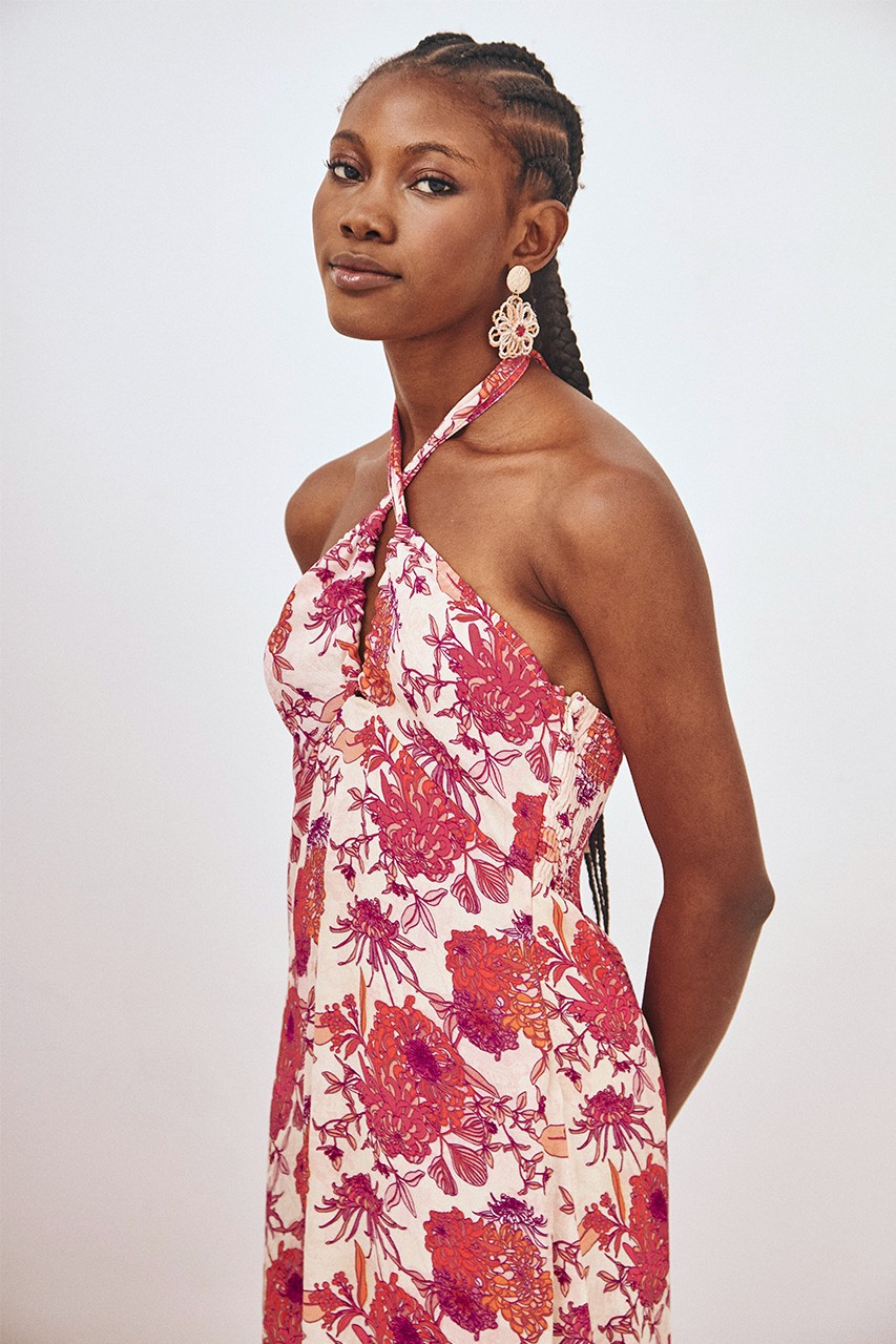 FLOWERS HALTER DRESS 4