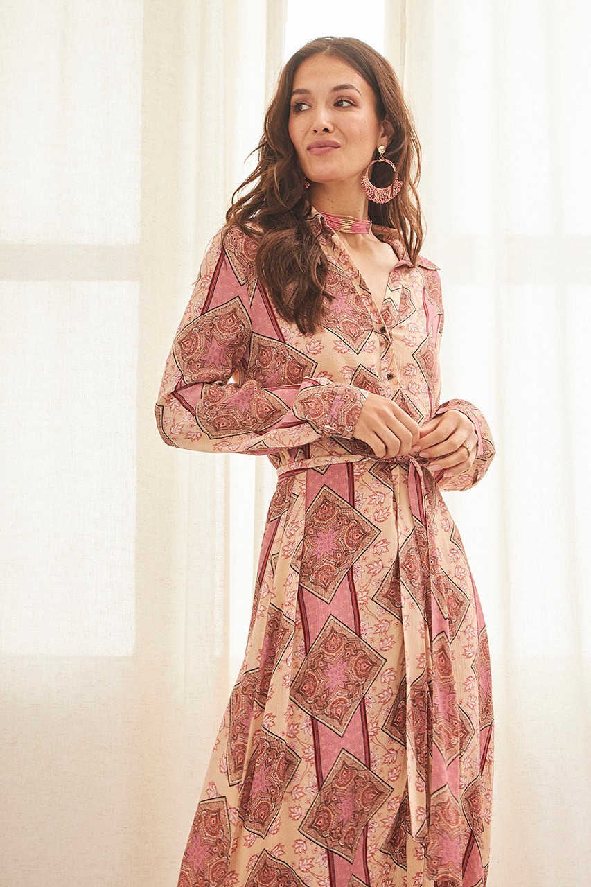 PRINTED SHIRT DRESS