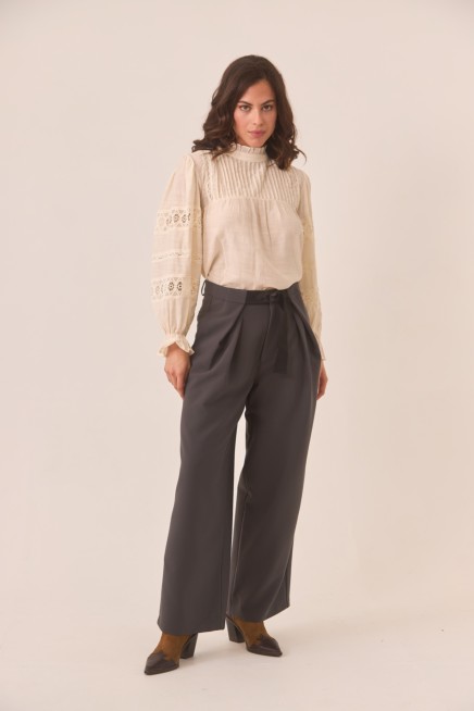 PANTALÓN SASTRE WIDE LEG PINZAS