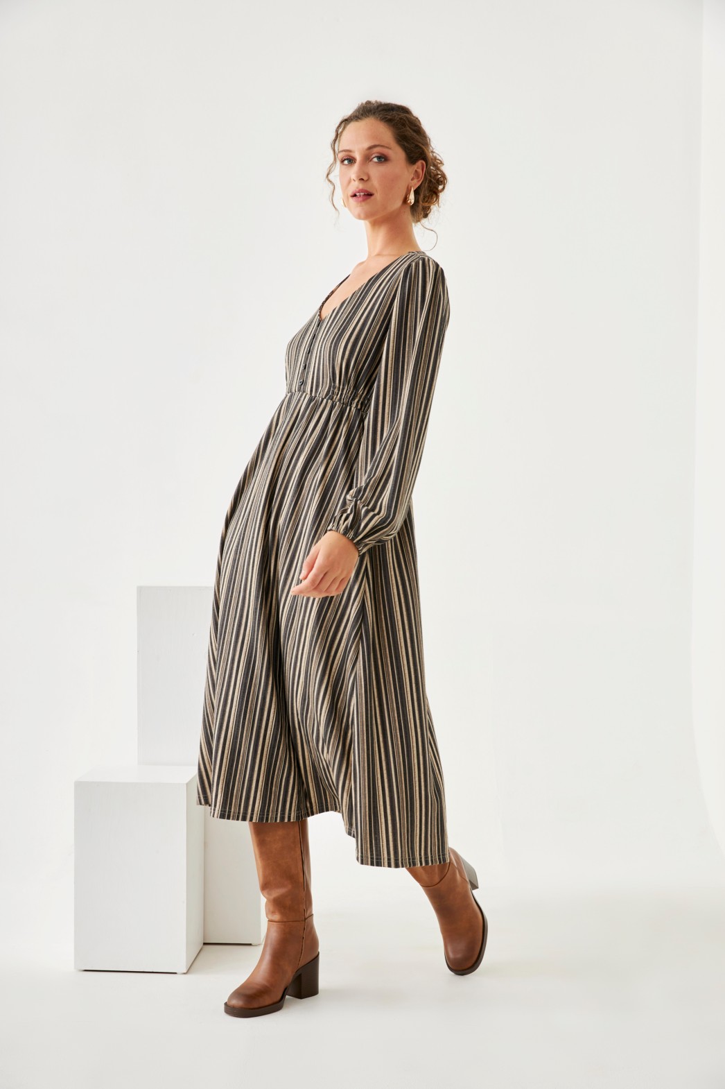 VESTIDO BOTONES RAYAS