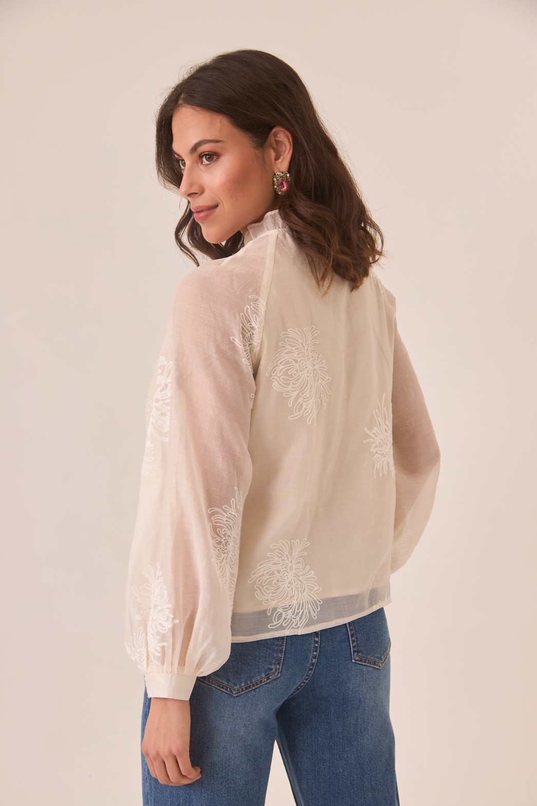 ORIENTAL INSPIRED BLOUSE WITH EMBROIDERY FABRIC 1