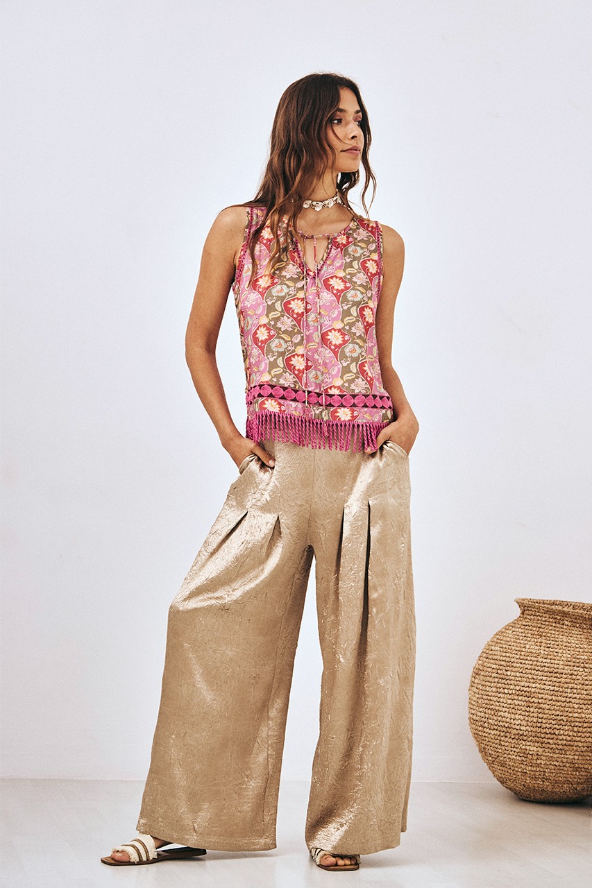 PANTALÓN PINZAS METALIZADO