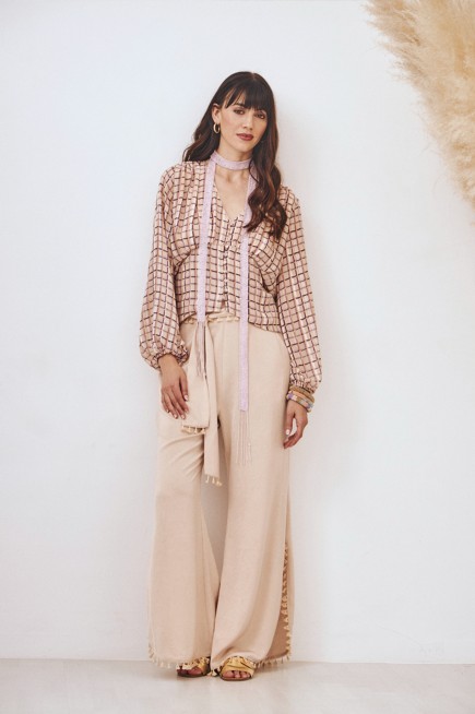 PANTALON FLUIDO CON FLECOS