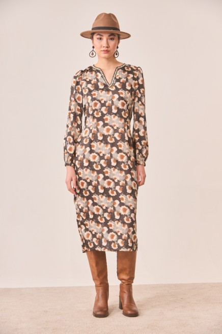 VESTIDO ESTAMPADO CINTURA ENTALLADA