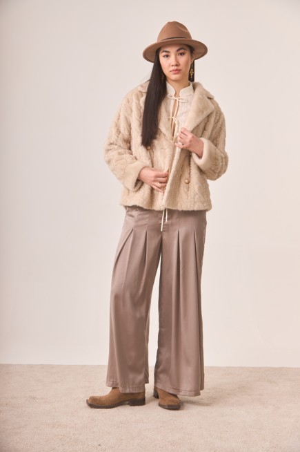 PANTALON PALAZZO CON VIVO CONTRASTE